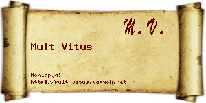 Mult Vitus névjegykártya